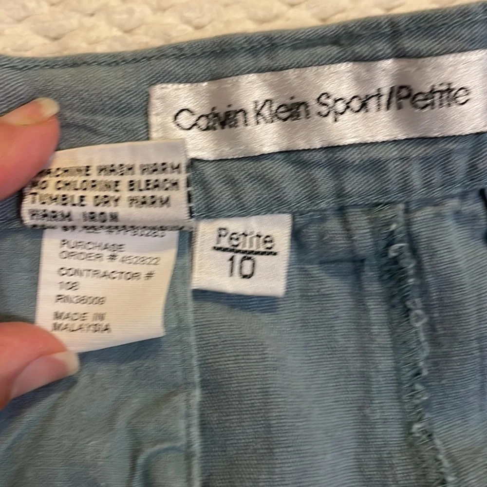 Calvin Klein linen pants green 10 Petite - Picture 15 of 16